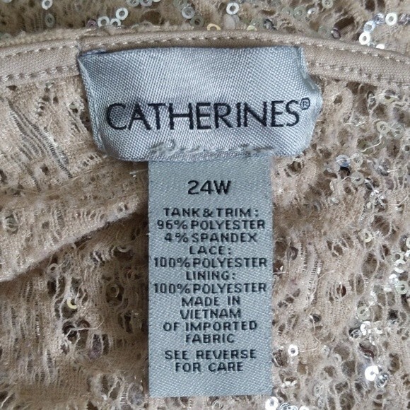 Catherine's asymmetrical sequined poncho shawl cape, w/ lined tank  top 24W - Picture 5 of 6